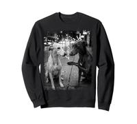 Greyhound Dogs Smoking Urban Street Art B&W Sweatshirt