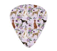 Greyhound Florals Light Purple,12 Pcs Guitar Pick,3 Different Thickness Plectrums for Acoustic Guitar Bass Ukulele (0.46mm 0.96mm 0.71mm)