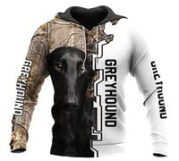 Greyhound Hound Camouflage 3D Printing Men's Hoodie Harajuku Street Pullover Fall Unisex Casual Jacket Hoodies S