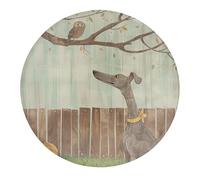 Greyhound in The Garden Fridge Magnets for Home, Magnetic Refrigerator Sticker for Whiteboard, Circle Waterproof Fridge Magnet for Refrigerator, Locker, Car Garage, Office Decor 4 PCS
