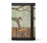 Greyhound in The Garden Wallet, Unisex Tri-Fold Wallet with Card Slots & Keychain, Lightweight & Minimalist Wallets for Travel, Daily Use, Gifts