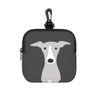 Greyhound Italian Cute Whippet Dog, Coin Purse Square Zipper Storage Bag, Change Pouch with Lobster Buckle Clasp Buckle, Change Purse