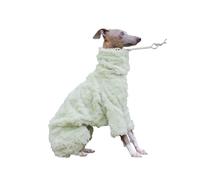 Greyhound Jacquard Fleece Pajamas Dog Winter Warm Turtleneck Jumpsuit Four-Legged Long Sleeve Pullover Pet Clothes Onesie for Whippet(Grn,Small)