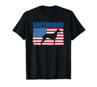 Greyhound Lover Design with American Flag Background T-Shirt