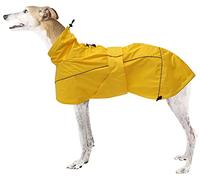 Greyhound Lurcher Raincoat, Whippet Rain Gear with Reflective Bar, Rain/Waterproof, Adjustable Bands and drawstring in Autumn and winter - Yellow - S