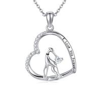 Greyhound Necklace 925 Sterling Silver italian Greyhound Whippet Heart Shape Pendant Necklace Dog Pet Animal Jewellery Gifts for Women Girls Greyhound Lover