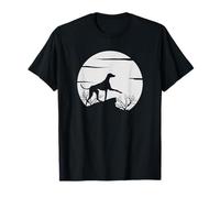 Greyhound Running Silhouette Under Moonlight Scene Design T-Shirt