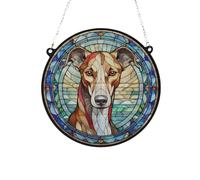 Greyhound Stained Glass Effect Suncatcher Gift for Dog Lovers - 13cm