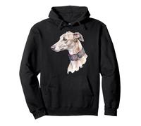 Greyhound Watercolor Art Martingale Portrait Pullover Hoodie