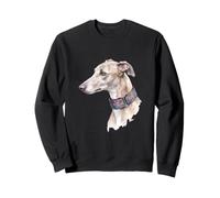 Greyhound Watercolor Art Martingale Portrait Sweatshirt