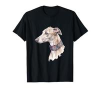 Greyhound Watercolor Art Martingale Portrait T-Shirt