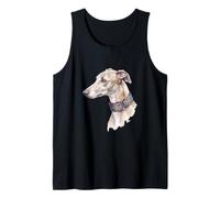 Greyhound Watercolor Art Martingale Portrait Tank Top