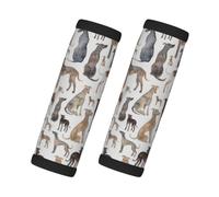 Greyhound Whippet and Dog, 2 Pcs Luggage Handle Wrap Grips, Comfort Soft Handle Covers Luggage Tag