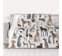Greyhound Whippet And Dog,Throw Blanket Soft Flannel Fleece Throw Blanket for Bed Sofa Travel,60"x50"