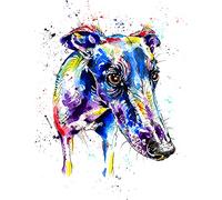 Greyhound Whippet Lurcher Italian Dog Painting Art Print, Dog Artwork, Wall Art - [A4 Print Only - 8.25 x 11.75"]