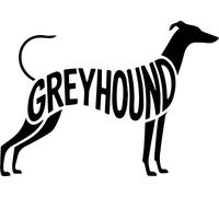 Greyhound Words Silhouette Fun Waterproof Sticker - Decals for Car Bumpers, Laptops, Mirrors, Windows - Gift for Dog Lovers (Black, 10cm x 7cm (3.9" x 2.8"))