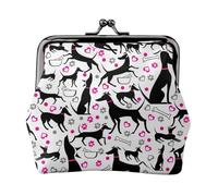 Greyhounds and Paw Heart, PU Leather Coin Purse, Small Wallets, Change Pouch with Kiss Lock Clasp Buckle, Change Purse
