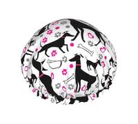 Greyhounds And Paw Heart,Shower Cap Nightcap Double Layer Waterproof Elastic Bath Cap Reusable Hair Cap