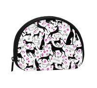 Greyhounds and Paw Heart, Women's Storage Bag Shell Makeup Bag Small Coin Purse Shell Change Pouch