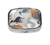 Greyhounds Cute,Meta Pill Box 2 Compartment Medicine Case,Portable Organizer,Rectangle Meta Portable Organizer Pill Box 1218 Compartment Medicine Case