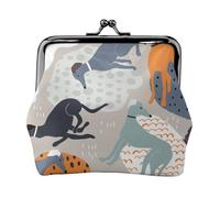 Greyhounds Cute, PU Leather Coin Purse, Small Wallets, Change Pouch with Kiss Lock Clasp Buckle, Change Purse