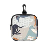 Greyhounds Cute, Square Zipper Storage Bag, Neoprene Coin Purse, Small Wallets, Change Pouch, Change Purse