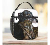 Greyhounds Galgos Espanol Insulated Lunch Bag - Large-Capacity Tote for School, Work, Travel with Detachable Strap
