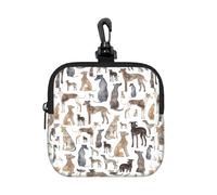 Greyhounds Wippets and Lurcher Dogs, Coin Purse Square Zipper Storage Bag, Change Pouch with Lobster Buckle Clasp Buckle, Change Purse