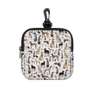 Greyhounds Wippets and Lurcher Dogs, Coin Purse Square Zipper Storage Bag, Change Pouch with Lobster Buckle Clasp Buckle, Change Purse