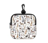 Greyhounds Wippets and Lurcher Dogs, Coin Purse Square Zipper Storage Bag, Change Pouch with Lobster Buckle Clasp Buckle, Change Purse