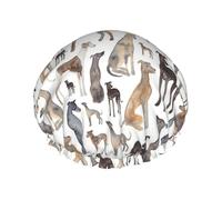 Greyhounds Wippets And Lurcher Dogs,Shower Cap Nightcap Double Layer Waterproof Elastic Bath Cap Reusable Hair Cap
