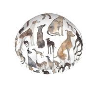 Greyhounds Wippets And Lurcher Dogs,Shower Cap Nightcap Double Layer Waterproof Elastic Bath Cap Reusable Hair Cap