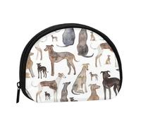 Greyhounds Wippets and Lurcher Dogs, Women's Storage Bag Shell Makeup Bag Small Coin Purse Shell Change Pouch
