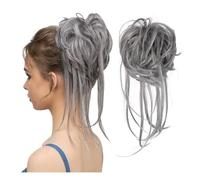 ,GreyNatural Look Hair Pieces & Extensions, A Fluffy and Hair Accessory, Ideal for Bun Updos and Hair Styling,Human Hair Clip-In Ponytail Extensions