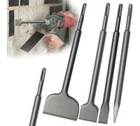 GREYOLF SDS Plus Chisel Set (4 Pieces) for SDS Rotary Hammers, Hammer Drill Chisel Heads, SDS Plus Drill Bits for Tile Masonry Concrete Brickwork, Home Improvement - Tile Removal