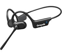 GREYOLK Bluetooth Headset with Open-Ear Design, AI Noise-Cancelling Microphone, Hi-Fi Stereo Sound, 32g, 10-Hour Battery, for Work, Calls, Meetings, Black