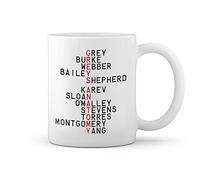 Greys Anatomy Characters Vertical White Coffee Mug