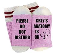 Greys Anatomy Gifts Socks Crew Casual Socks Cotton Stocking Stuffers Please Do Not Disturb Christmas Xmas Gifts, Is on Pink, One Size