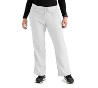 Grey's Anatomy Women's Junior-Fit Five-Pocket Drawstring Scrub Pant - XX-Small Tall - White