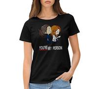 Greys Anatomy You are My Person Kawaii Anime Women's Black T-Shirt Size L