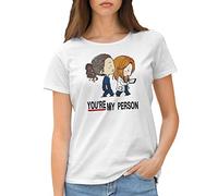 Greys Anatomy You are My Person Kawaii Anime Women's White T-Shirt Size M