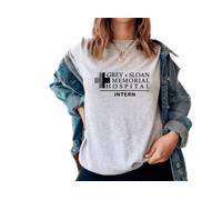 Greys Grey Sloane Memorial Intern Anatomy Tshirt (as8, Alpha, s, Regular, Regular, White)