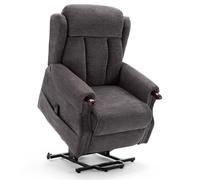 (Greys) Halton Electric Fabric Dual Motor Riser Recliner Lift Mobility Tilt Chair