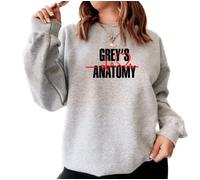 Greys Heartbeat Greys Anatomy Sweatshirt (as8, alpha, l, regular, regular, Grey)