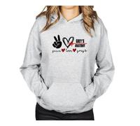 Greys Peace Love Greys Anatomy Hoody (as8, alpha, m, regular, regular, Grey)
