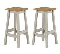 Core Products Corona Grey Live Edge High Breakfast Stools Pair, Grey