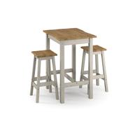 Core Products Corona Grey Chunky Live Edge Small 800mm Rectangular High Breakfast Bar Table & 2 Bar Stool Set