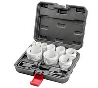 Greywolf 15 pcs Bi-Metal Hole Saw Set, M42 8% Cobalt HSS Hole Saw Kit with 3/4"-2-1/2" (19-64mm) 9 pcs Hole Saw Blades, Box with Arbor, Drill Bit, Hex Key, for Metal, Wood, Plastic