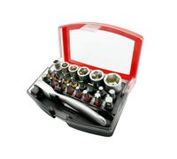 greywolf 24-Piece mini Ratchet Screwdriver Set, 1/4 mini Ratchet Socket Set, 90 Degree Angle Wrench, 72-Tooth Small Ratchet Wrench Offset Screwdriver, for Tight Spaces