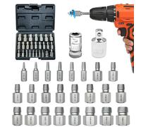 Greywolf 26 pcs Screw Extractor Set with 3/8 Inch Drive, Hex Head Multi-Spline Screw Easy Extraction Bolt Extractor Kit, Broken Bolt Extractor for Removing Broken, Rusted Bolts and Screws